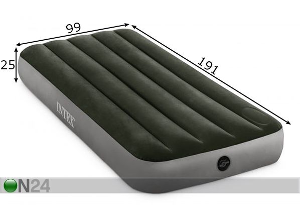 Ilmapatja Intex Dura-Beam Downy Airbed pumpulla mitat