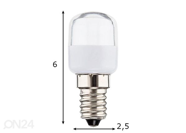 Jääkaapin LED-lamppu E14 1 W mitat