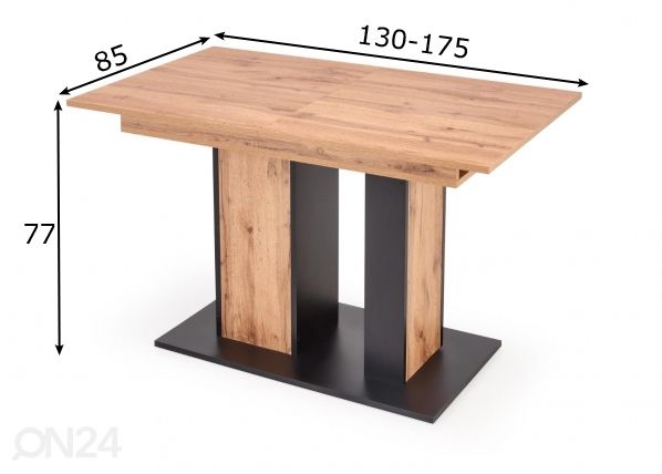 Jatkettava ruokapöytä 130/175x85 cm