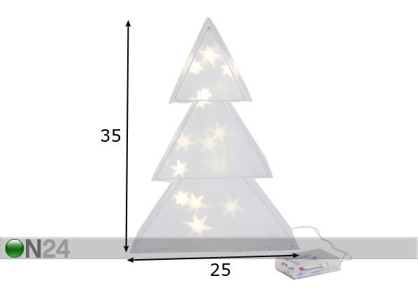 Joulukoriste LED TREE 3D mitat