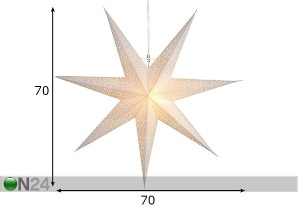 Joulukoriste Tähti DOT 70 cm, valkoinen mitat