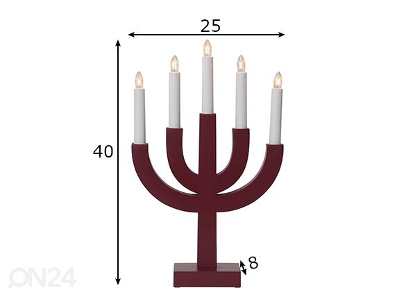 Joulukynttelikkö Selma, punainen mitat