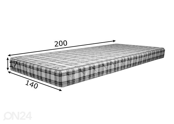 Joustinpatja 140x200 cm mitat