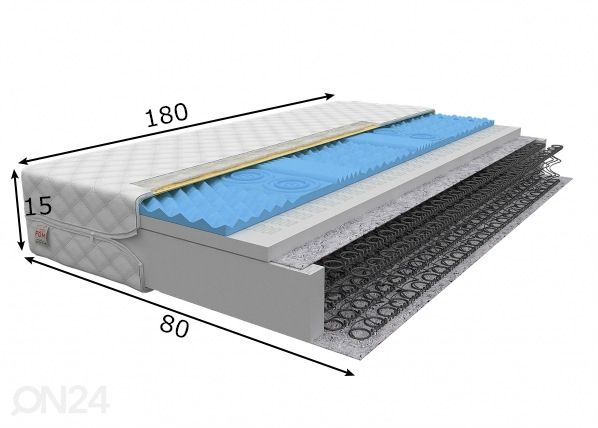 Joustinpatja Bambino 80x180 cm mitat