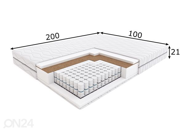 Joustinpatja Hilding Family Fandango 100x200 cm mitat