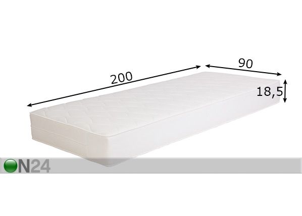 Joustinpatja San Remo Lux 90x200 cm mitat