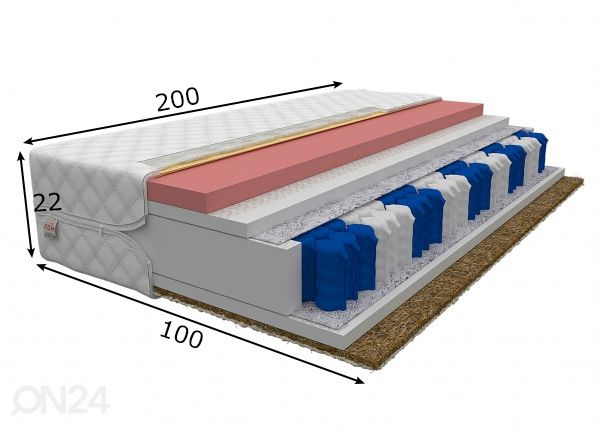 Joustinpatja Vigo 100x200 cm mitat