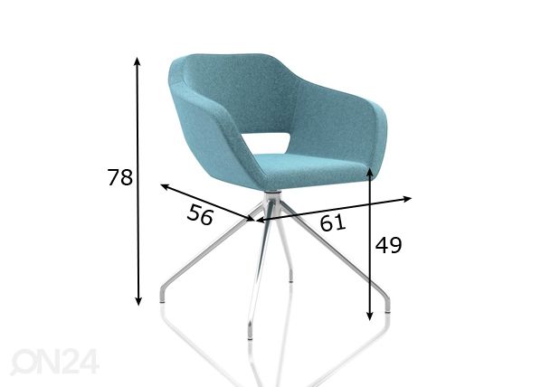 Kääntyvä asiakastuoli Belen Swiss mitat