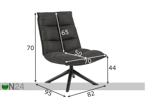 Kääntyvä nojatuoli Tom mitat