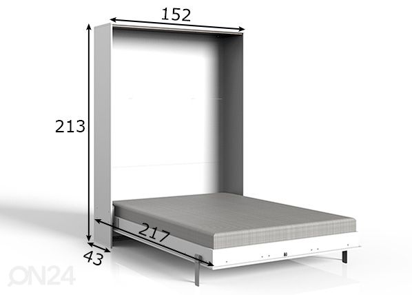 Kaappisänky Juist 140x200 cm mitat