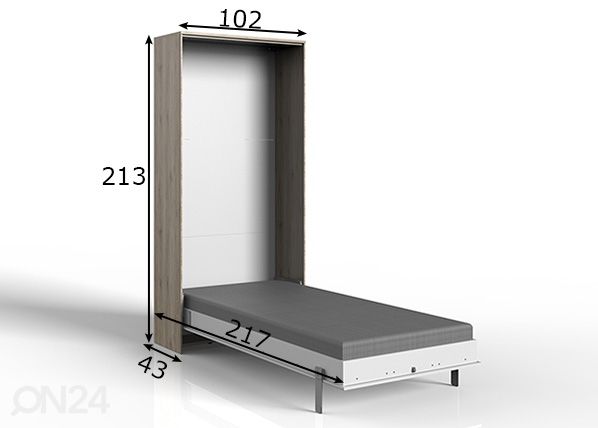 Kaappisänky Juist 90x200 cm mitat