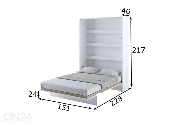 Kaappisänky Lenart BED CONCEPT 140x200 cm mitat