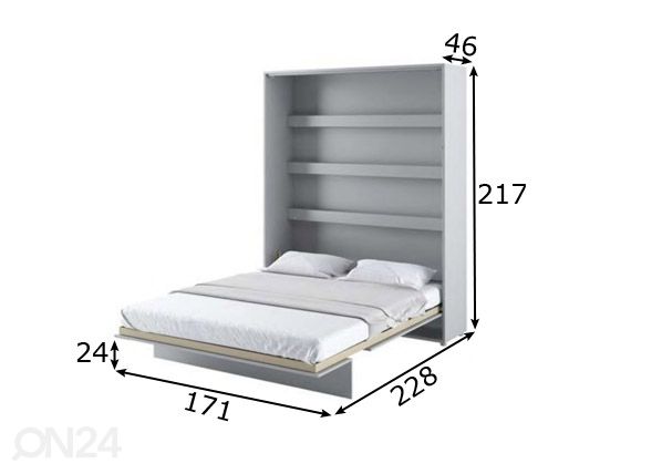 Kaappisänky Lenart BED CONCEPT 160x200 cm mitat