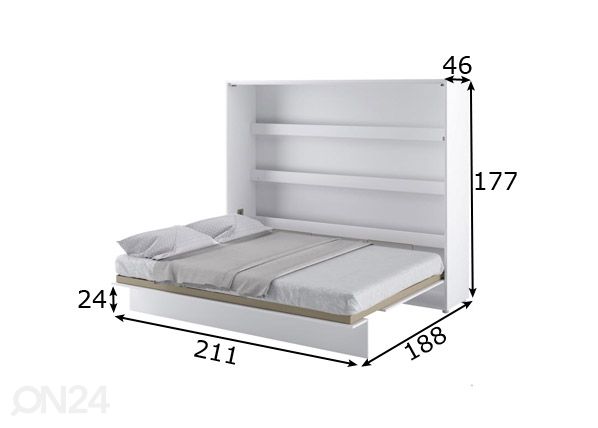 Kaappisänky Lenart BED CONCEPT 160x200 cm mitat