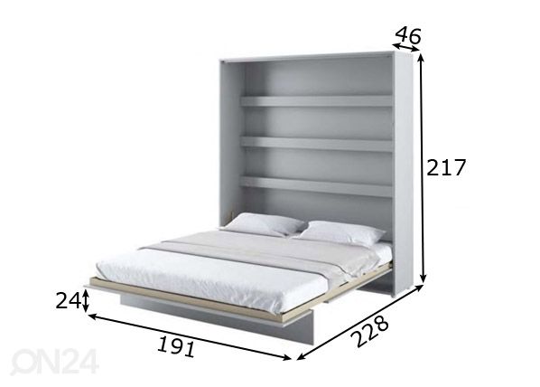 Kaappisänky Lenart BED CONCEPT 180x200 cm mitat