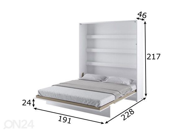 Kaappisänky Lenart BED CONCEPT 180x200 cm mitat