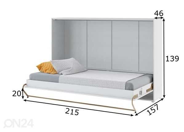 Kaappisänky Lenart CONCEPT PRO 120x200 cm mitat