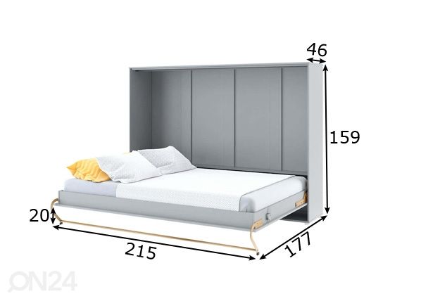 Kaappisänky Lenart CONCEPT PRO 140x200 cm mitat