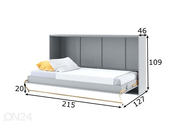 Kaappisänky Lenart CONCEPT PRO 90x200 cm mitat