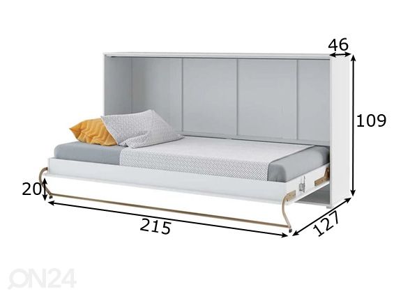 Kaappisänky Lenart CONCEPT PRO 90x200 cm mitat