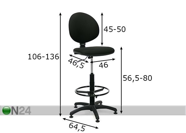 Kassatuoli Smart mitat