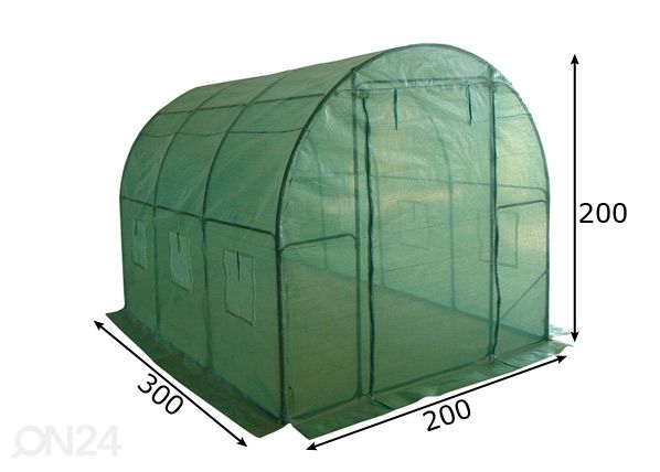 Kasvihuone Pro 2x3 m, 6 m² mitat