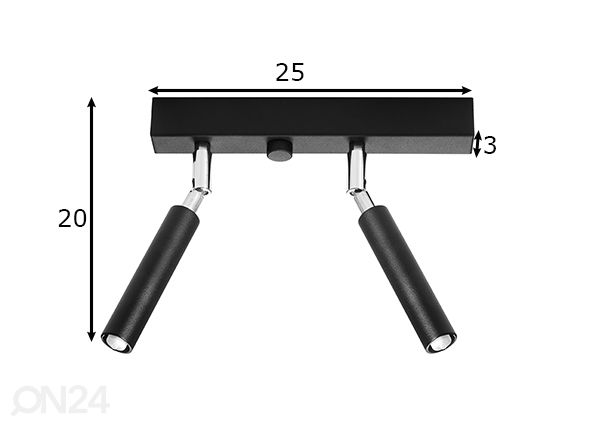 Kattovalaisin Eyetech 2, musta mitat