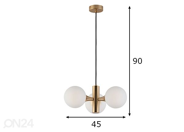 Kattovalaisin GLOBE 3 mitat