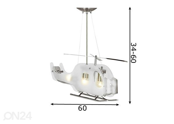 Kattovalaisin Novelty helikopteri mitat