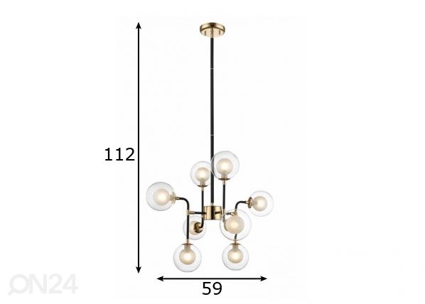 Kattovalaisin Riano Ø59 cm mitat