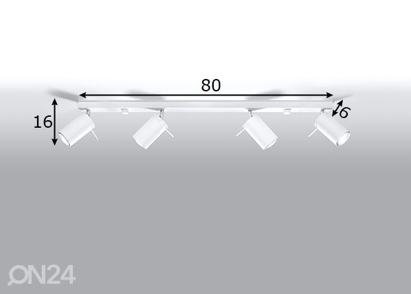 Kattovalaisin Ring 4L, valkoinen mitat