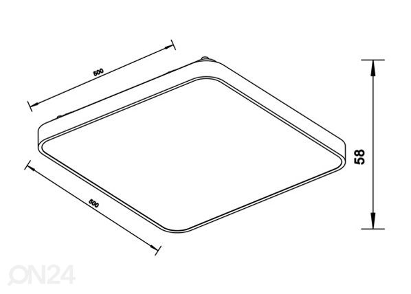 Kattovalaisin Sierra Gold LED 50x50 cm mitat