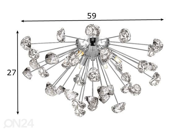 Kattovalaisin Star Chrome Ø 59 cm mitat