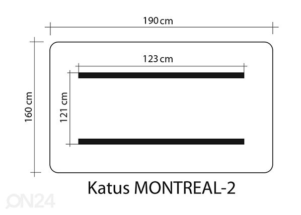 Keinun katos Montreal 2 160x190 cm mitat