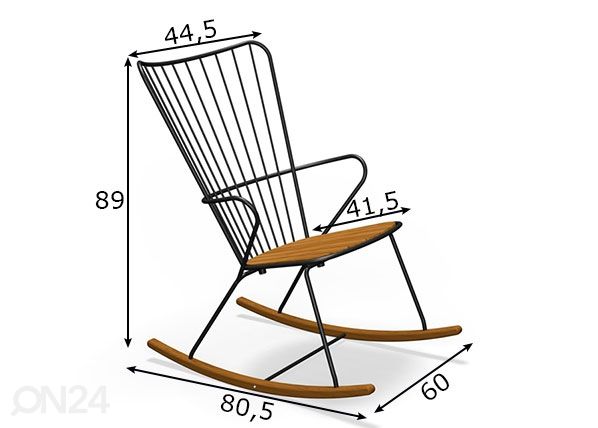 Keinutuoli ulkokäyttöön Houe Paon mitat