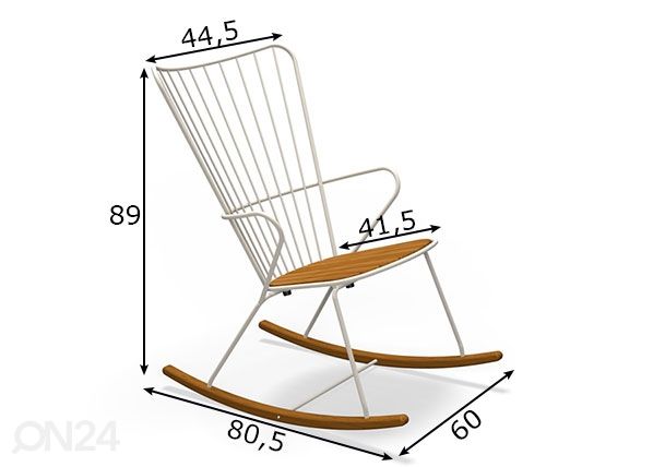 Keinutuoli ulkokäyttöön Houe Paon mitat