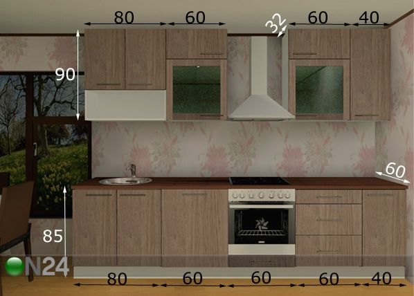 Keittiökalusteet Luisa PLN 300 cm mitat