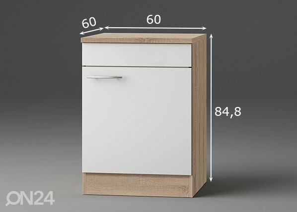 Keittiön alakaappi Dakar 60 cm mitat