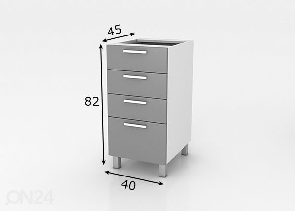 Keittiön alakaappi Nantes 40 cm mitat