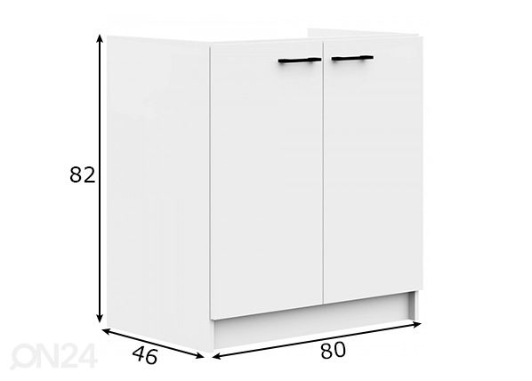 Keittiön allaskaappi Visby 80 cm mitat