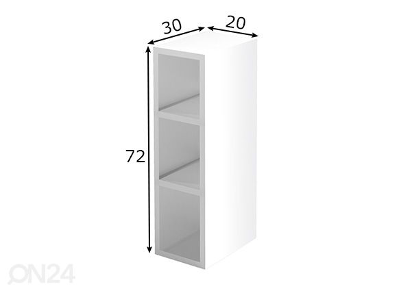 Keittiön hylly 20 cm mitat