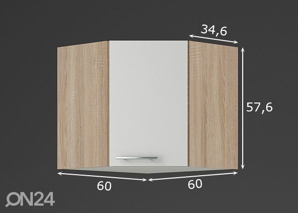Keittiön kulmakaappi Dakar mitat