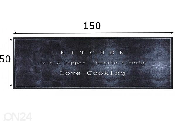 Keittiön matto Cook & Wash Love Cooking Black mitat