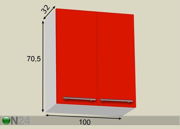 Keittiön yläkaappi 100 cm mitat