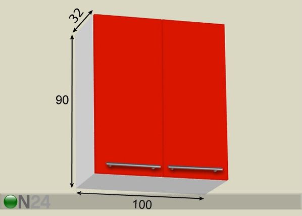 Keittiön yläkaappi 100 cm mitat