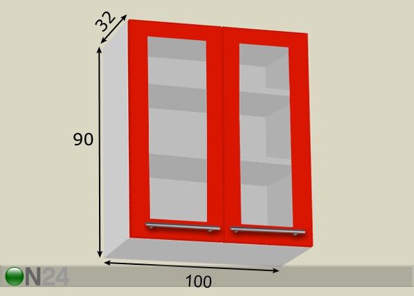 Keittiön yläkaappi 100 cm mitat