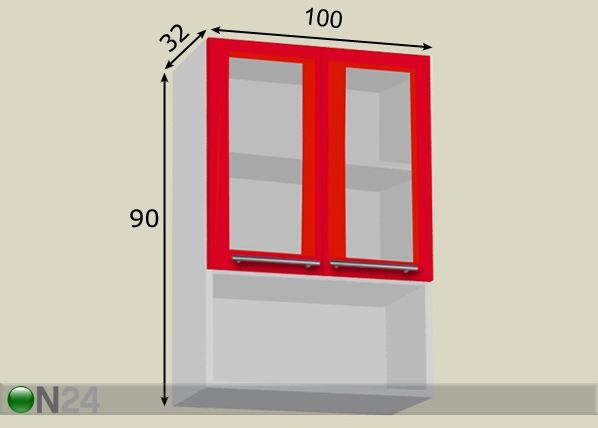 Keittiön yläkaappi 100 cm mitat