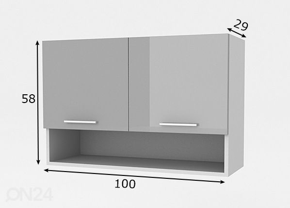 Keittiön yläkaappi 100 cm mitat