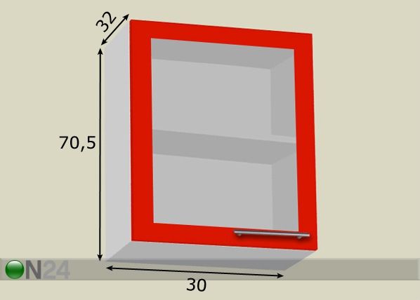 Keittiön yläkaappi 30 cm mitat