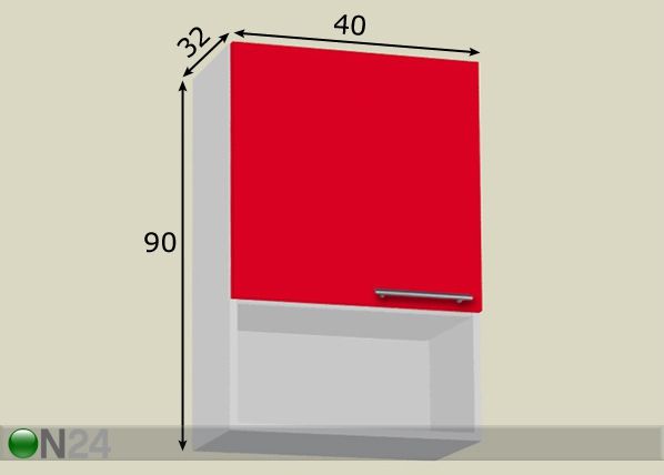 Keittiön yläkaappi 40 cm mitat